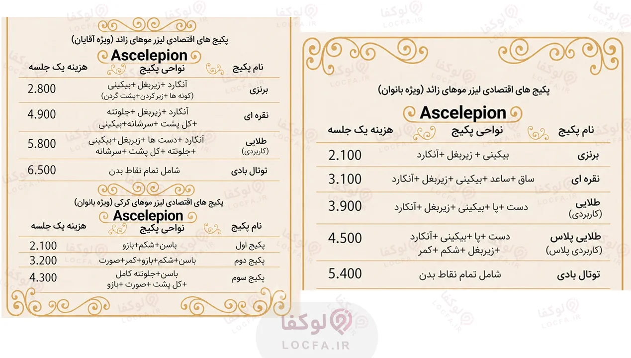 مرکز لیزر مو زائد در پاسداران - لوکفا