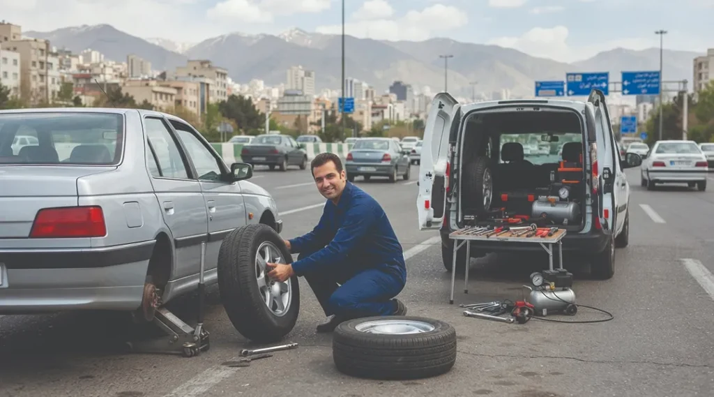 پنچرگیری سیار تهران